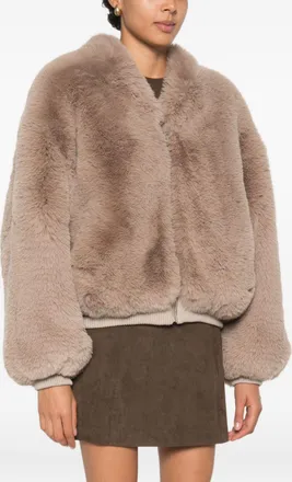 032c Faux-Fur Coat - Taupe