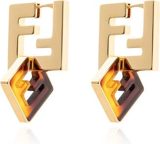 Fendi Printed Plexiglass And Metal Forever Fendi Earrings