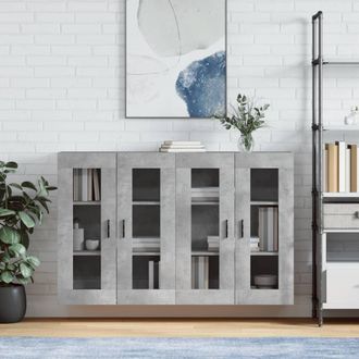 vidaXL Vidaxl - Armarios De Pared 2 Uds Madera De Ingenier&iacute;a Gris Hormig&oacute;n