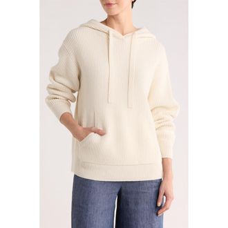 TWP Rib Cashmere Sweater Hoodie in Ivory at Nordstrom Rack, Size X-Small