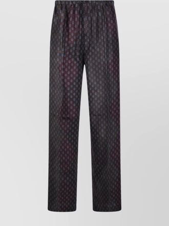 Dries Van Noten patterned elastic waistband relaxed fit trousers
