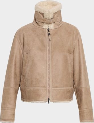 Brunello Cucinelli Vintage Shearling and Suede Jacket