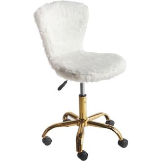 Beliani Beliani - Elegante Silla De Oficina Giratoria Con Altura Ajustable Piel Sint&eacute;tica Blanco Margate