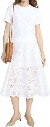 Frame Denim Solstice Eyelet Skirt In White