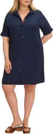Nic+Zoe Devon Short Sleeve Shirtdress in Dark Indigo at Nordstrom, Size 3 X