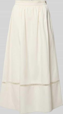 Marc Cain Midirock mit H&auml;kelspitze in Sand, Gr&ouml;&szlig;e 34