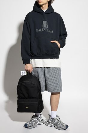 Balenciaga Hoodie, Mens, Navy Blue