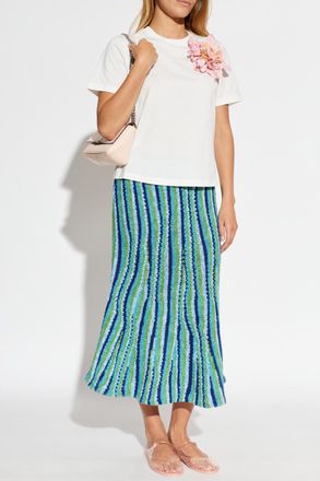 Tory Burch T-shirt With Appliqu&eacute;, Womens, White