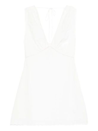 Faithfull The Brand Denise V-neck scalloped dress - White