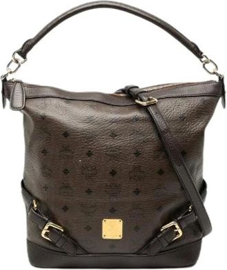 MCM Pre-owned Shoulder Bags, female, Brown, Size: ONE SIZE Pre-owned Visetos Monogram 2way Bag