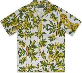 Denim Tears White Mountain Button-Up T-Shirt