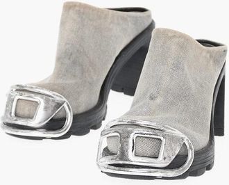 Diesel Denim Clogs D-HAMMER with Oval-D Metal Logo and 10cm Heel size 40
