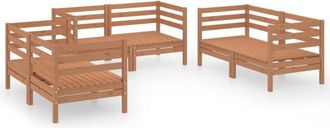 vidaXL 6 Piece Garden Lounge Set Honey Brown Solid Pinewood Vidaxl