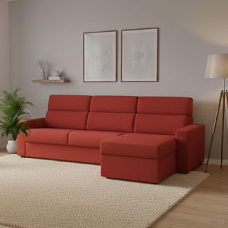 Dmora Sof&aacute; Cama Con Chaiselongue Pusiano, Desenfundable, Contenedor Hecho En Italia, Repelente Al Agua Multipo. Transformable En Cama, 280x160 Cm