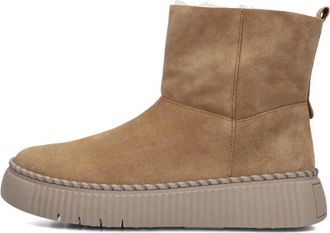 Gabor Stijlvolle Camel Enkellaarzen - Dames - Winterlaarzen - Bruin - 37 EU - Wol - Schoenen
