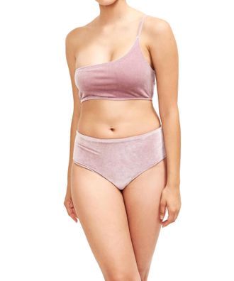 Sauipe Swimwear Serena One Shoulder Bikini Top In Velvet