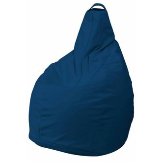 Dmora Dmora - Puf Abdog, Sill&oacute;n Multiusos, Puf, Puf Reposapi&eacute;s, Made In Italy, 90x90 H120 Cm, Azul