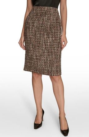 DKNY Tweed Pencil Skirt in Chocolate Plum at Nordstrom, Size 8