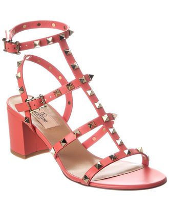 Valentino Rockstud Caged 60 Leather Ankle Strap Sandal
