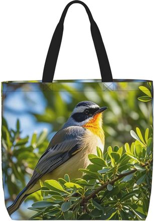 Generic Bird On Tree Shopper Bag Waterproof Carry Bag Portable Handbags For Work Ladies Casual