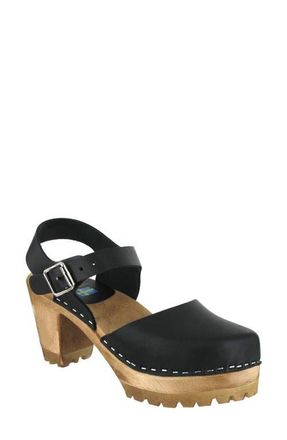 Mia Abba Sandal in Black Leat at Nordstrom, Size 10