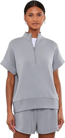 Varley Ritchie Short Sleeve Sweat Womens Sweatshirt Wind Blue : XXS, Elastane/Polyester/Viscose