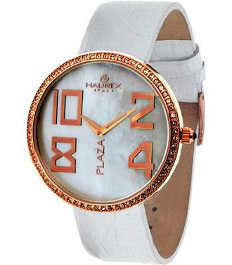 Haurex Womens, Plaza White Leather Watch - One Size