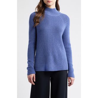 Eileen Fisher Raglan Sleeve Merino Wool Turtleneck Sweater in Periwinkle at Nordstrom Rack, Size X-Small