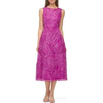 JS Collections Sequin Soutache Lace Cocktail Dress in Deep Orchid at Nordstrom Rack, Size 12