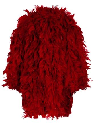 Dolce & Gabbana embellished organza midi coat - women - Silk/Feather - 48 - Red