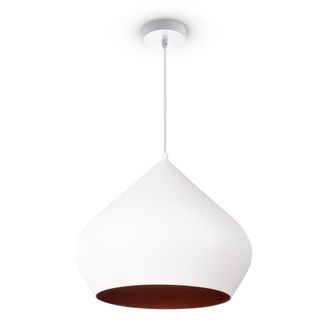Paco Home Paco Home - L&aacute;mpara De Suspensi&oacute;n Comedor Colgante Cocina Mesa Comedor Industrial Moderna L&aacute;mpara Colgante - Blanco, Cobre (&oslash;38 Cm)