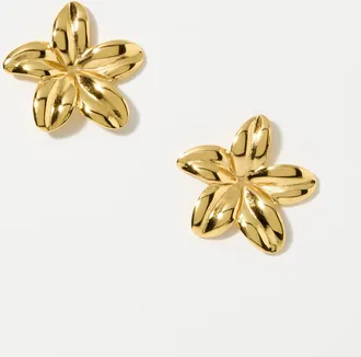 Simons Womens Large hibiscus earrings