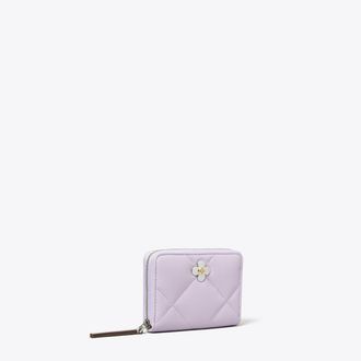Tory Burch Womens Small Kira Diamond Quilt Clover Wallet, One Size