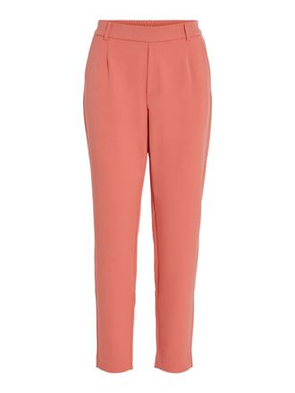 Vila VIVARONE Womens High Waist Trousers Slim Fit, Pink, 10