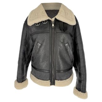 Halfboy Halfboy Aviator Shearling Jacket in Black Leather