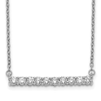 Diamond2Deal 14K Gold 1/2 Ct Lab Grown Diamond Bar Pendant Necklace Clarity VS, Color G-H