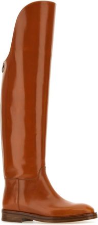 Durazzi Milano Womens Caramel Leather Equestran Boots Brown Stivali