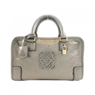Loewe Pre-owned Amazona Geitenleren Handtas - Dames - Pre-owned - Grijs - Maat: ONE Size Leer