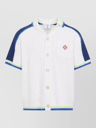 Casablanca textured knit shirt short sleeves chest pocket
