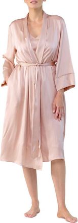 Papinelle Sleepwear Silk Robe in Papinelle Pink at Nordstrom, Size Xx-Large