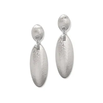 Brighton Womens Elegant Meridian Orbit Oval Post Drop Earrings In Silver