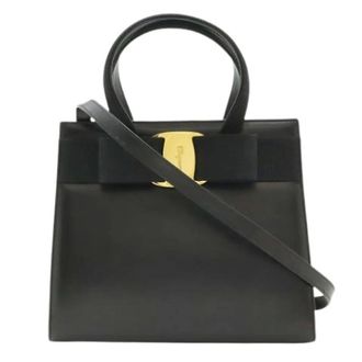 Ferragamo Pre-owned Handbags, female, Black, Size: ONE SIZE Pre-owned Vara Handbag