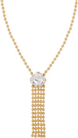 Susan Caplan Vintage 1990s chain tassel Swarovski necklace - women - Gold Plated Brass/Swarovski Crystal - One Size