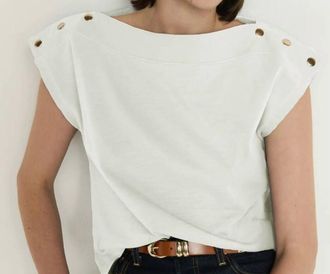Nation Ltd Brooks Boatneck Top In Optic White