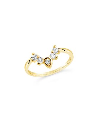 Sterling Forever 14K Plated CZ Emeri Arch Stacking Ring