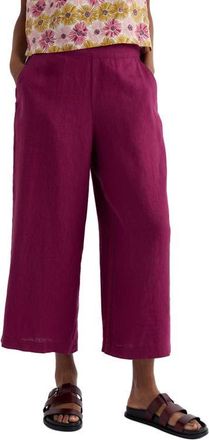 Seasalt Cornwall Merrivale Linen Culottes in Dark Freesia at Nordstrom, Size 10 Us