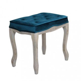No Brand Sgabello in velluto con struttura in legno elegante 50x36xH47 cm - Blu