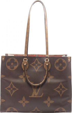 Louis Vuitton Beige Brown Coated Canvas Pvc Handbag Tote Bag (Pre-Owned)