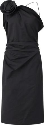 Magda Butrym Midi Jurk - Dames - Casual kleedjes - Zwart - 2XS - Katoen - Kleedjes