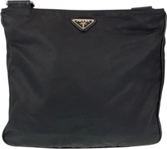 Prada Pre-owned Tessuto Nylon Schoudertas - unisex - Vintage Schoudertas - Zwart - ONE Size - Nylon - Vintage